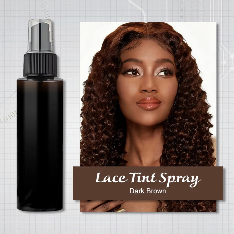 Lace Melting Spray Tint Wigs Glueless Natural Finishing Hold Dyed Wig Qme Dark Brown
