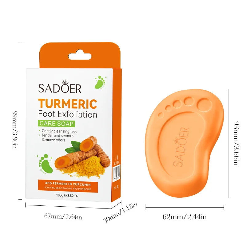 Turmeric Foot Soap Deep Exfoliating Cleanses Brightens Smoothes Qme