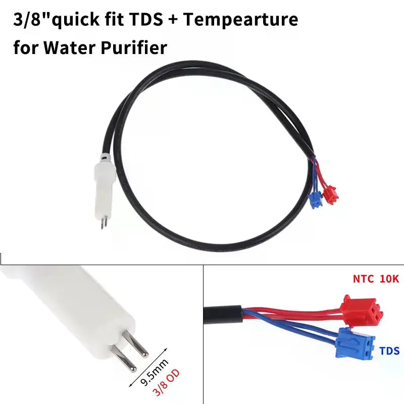 3/8" TDS Conductivity+ NTC Temperature Measurement Water Sensor Water Quality Testing Probe Qme