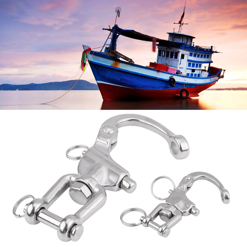 Swivel Snap Shackle Swivel Shackle Snap Shackle 316 Stainless Steel Jaw Swivel Snap Shackle for Sailboat Spinnaker Halyard Qme