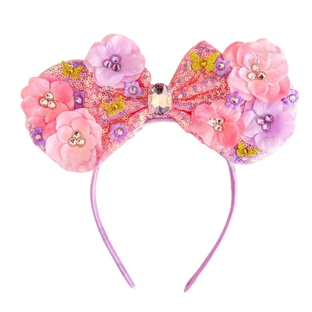 New Hot Sale Trendy Summer Sequins Mouse Ears Hairband Glitter Hair Bows Lightning Headband Girls Kids Hair Accessories Qme Headband 7