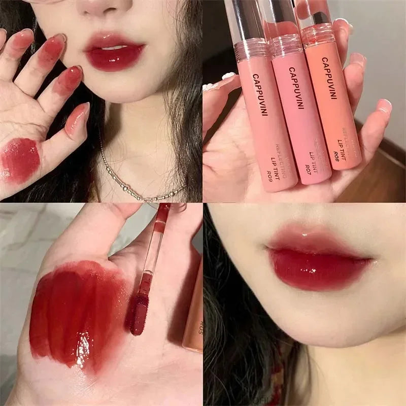 2024 New 6 Color Mirror Dyeing Lip Gloss Moisturizer Liquid Lipstick Waterproof Long Lasting Red Lip Tint Korean Makeup Cosmetic Qme 05
