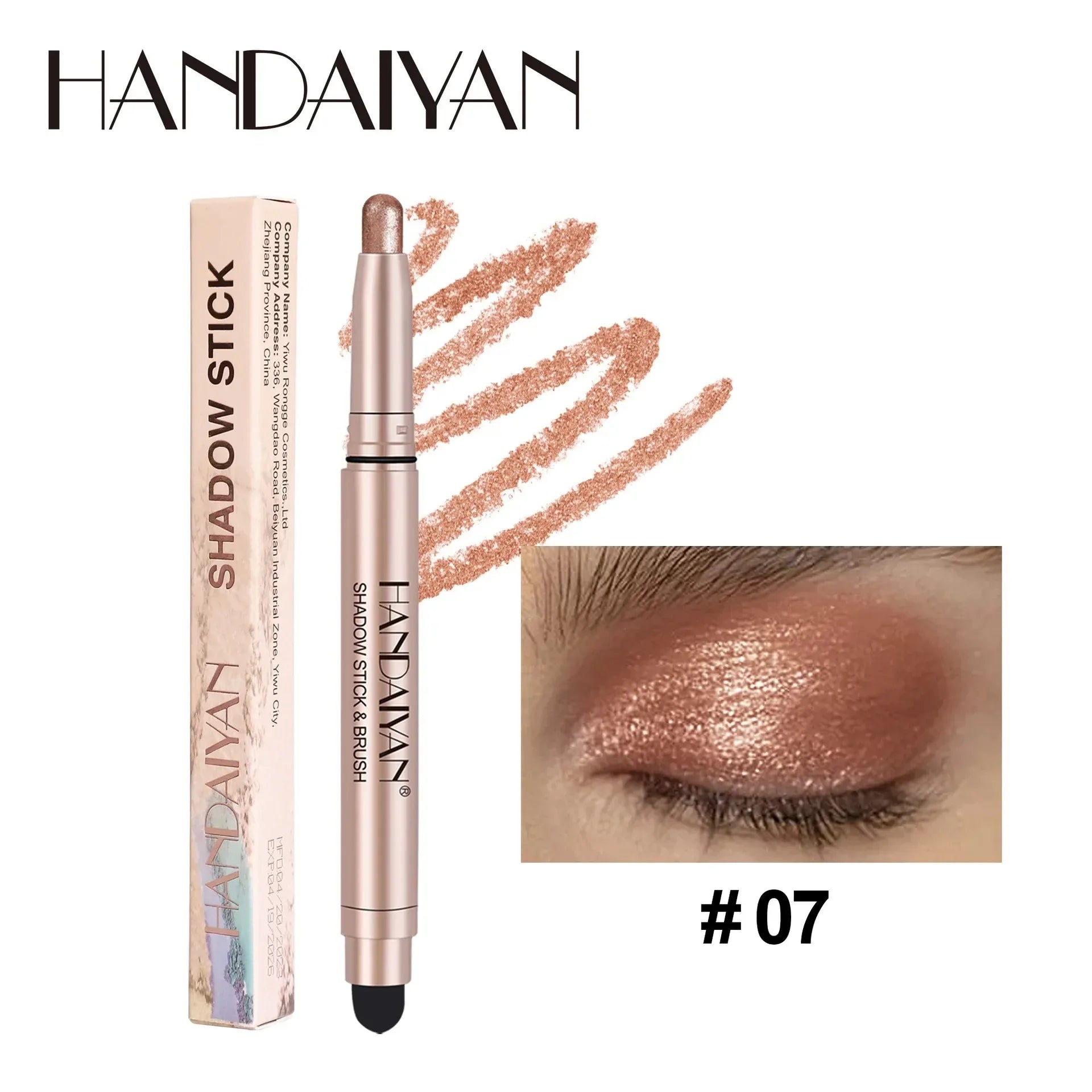 Smoky Dark Black Eyeshadow Pencil Stick Waterproof Pearlescent Matte Metallic Glitter Eye Shadow Highlighter Pen Make Up Tool Qme B07