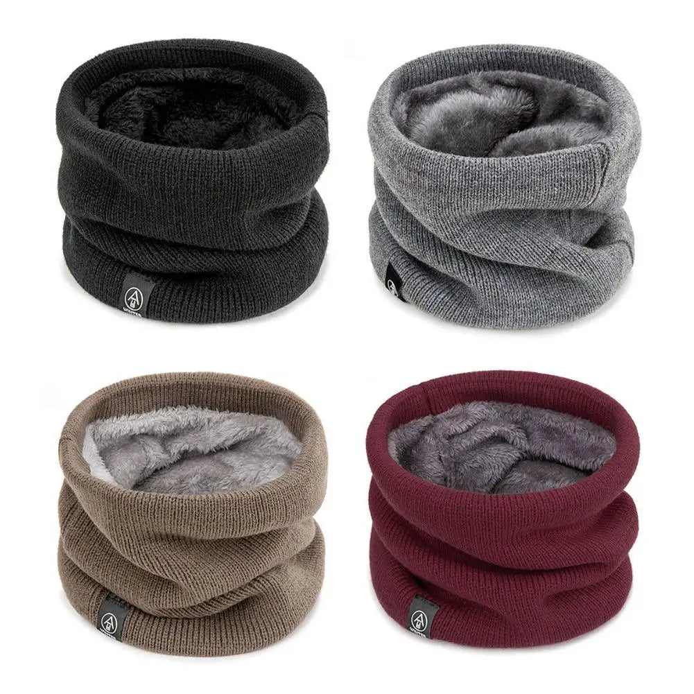 Fashion Women Knitted Scarf Solid Cashmer Like Winter Snood Scarves Lady Warm Wool Fur Thick Unisex Men Neck Scarfs Ring Qme