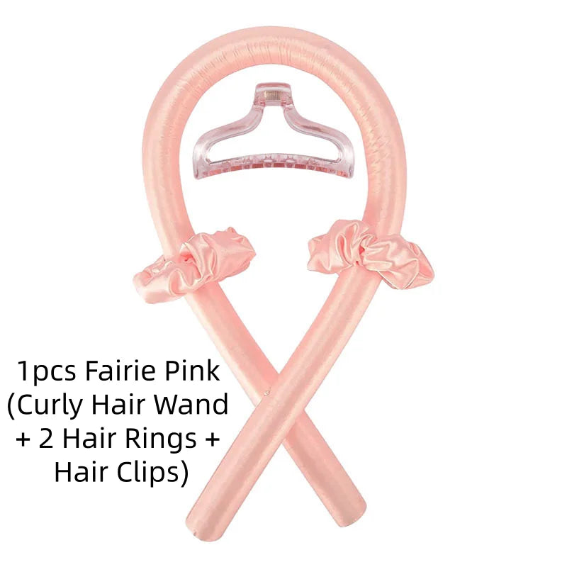 1/3/5pcs mix Woman Foam Heatless Curling Rod Headband Make Hair Soft Shiny Hair Curler Iron Hairdressing Big Wave Curling Qme 1pcs Fairie Pink