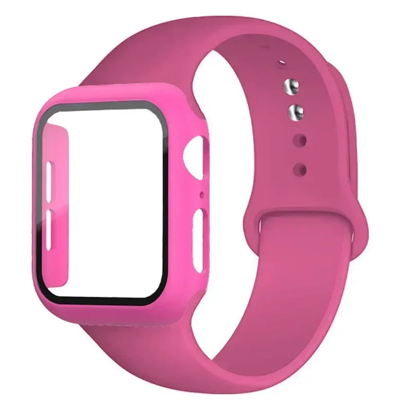 Glass+case+strap Apple Watch Band Screen Protectors IWatch Series 9 8