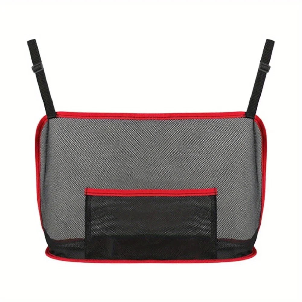 Maximize Your Car's Storage Space with this Large Capacity Car Seat Net Pocket! Qme Red