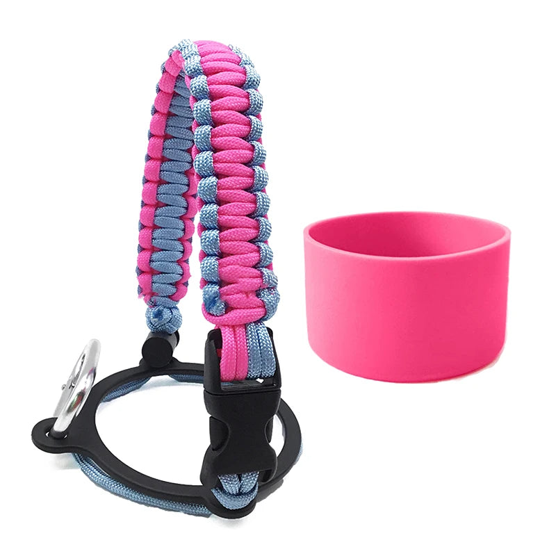 Silicone Non-slip Base Cover Paracord Hand-woven Water Cup Carrying Qme A12