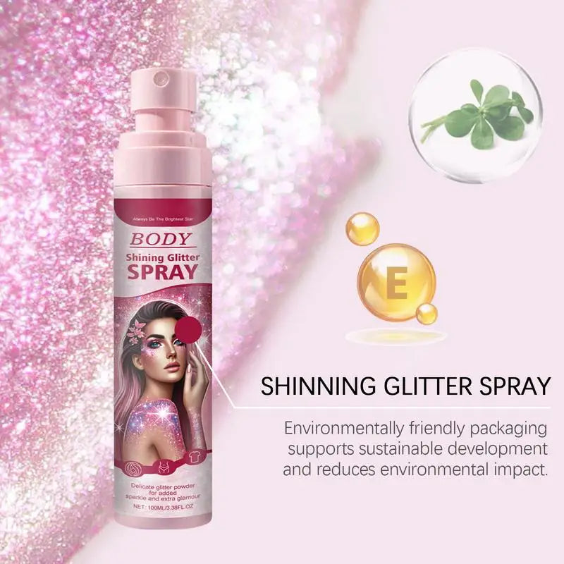 Shimmery Spray Shiny Glitter Spray Hair Shimmery Glitter Spray Hair And Body Washable Temporary Hair Body Glitter Color Spray Qme