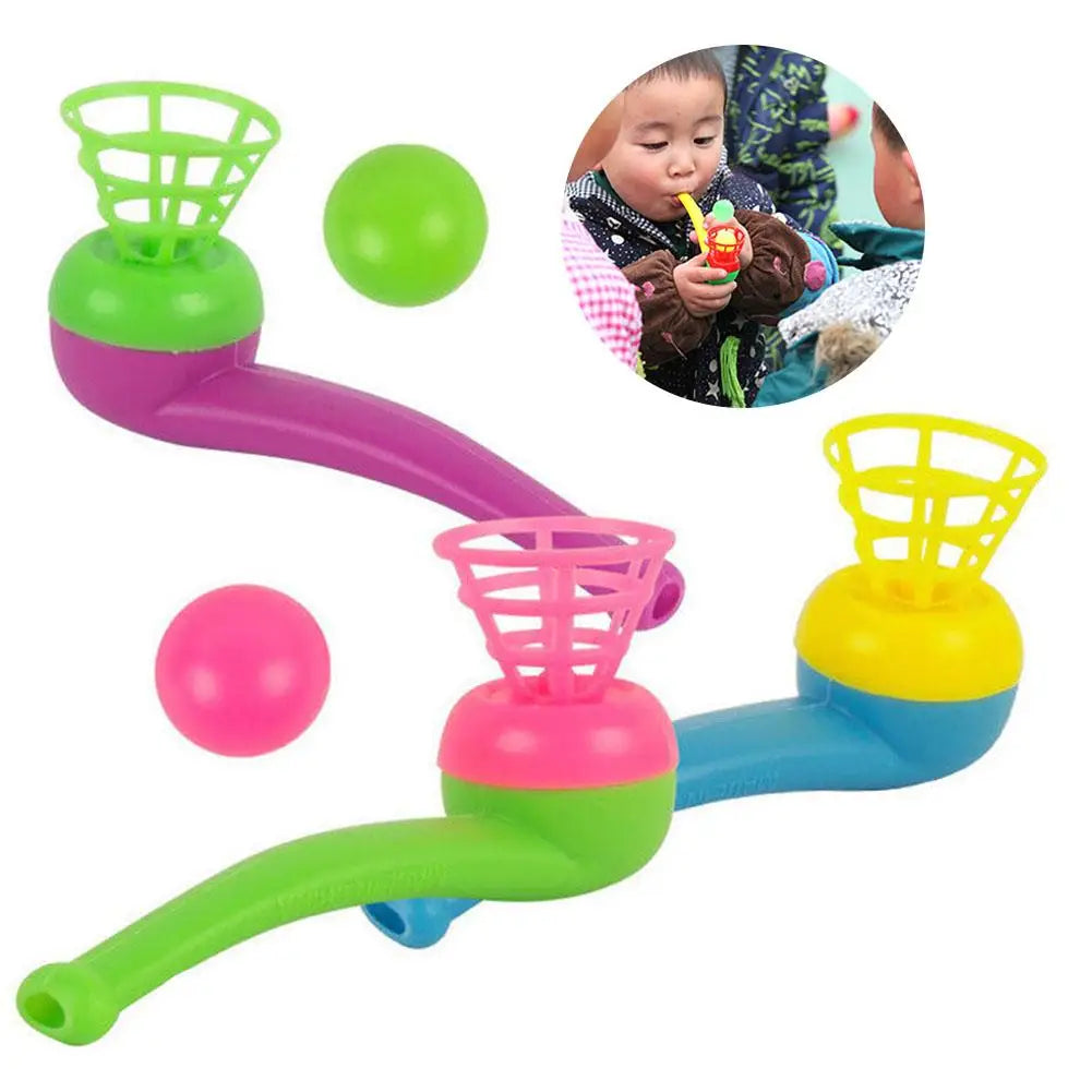 Ball Blowing Toy Floating Blow Pipe Stress Reliever Balance Kids Qme