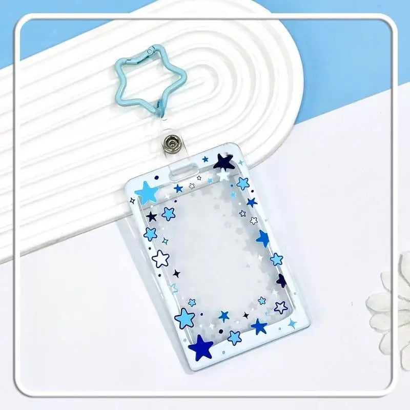 Star Sliding Cover Card Holder Transparent Portable ID Protector Kpop Qme A21