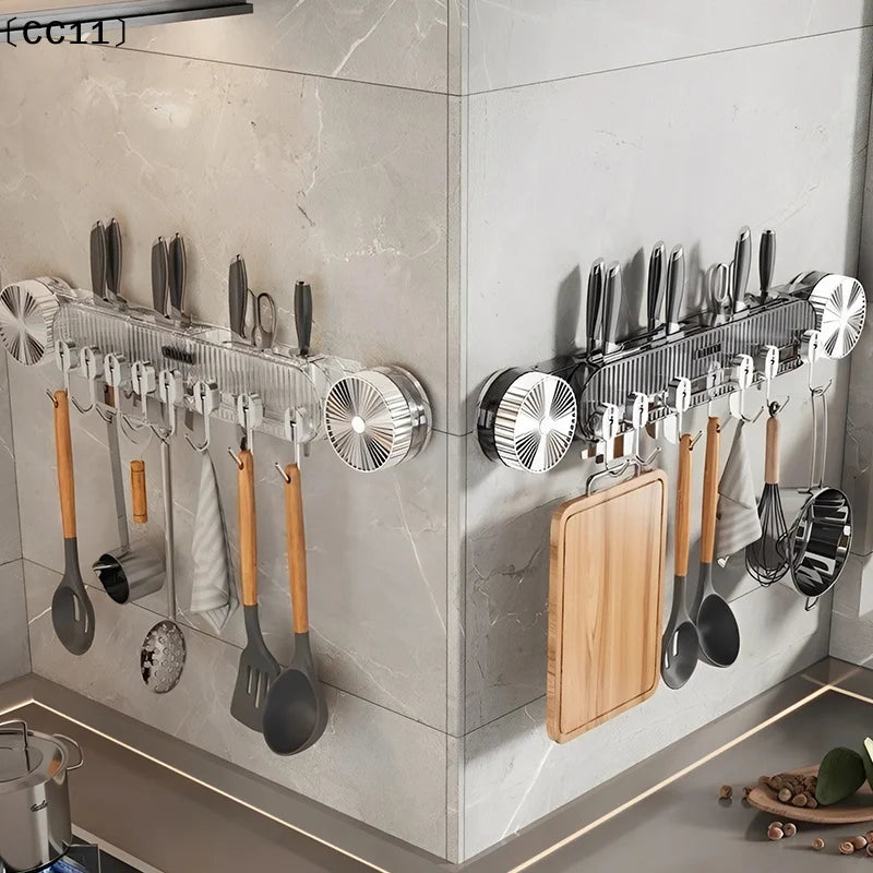 No-drill Hook Knife Holder Kitchen Wall-mounted Multi-functional Qme