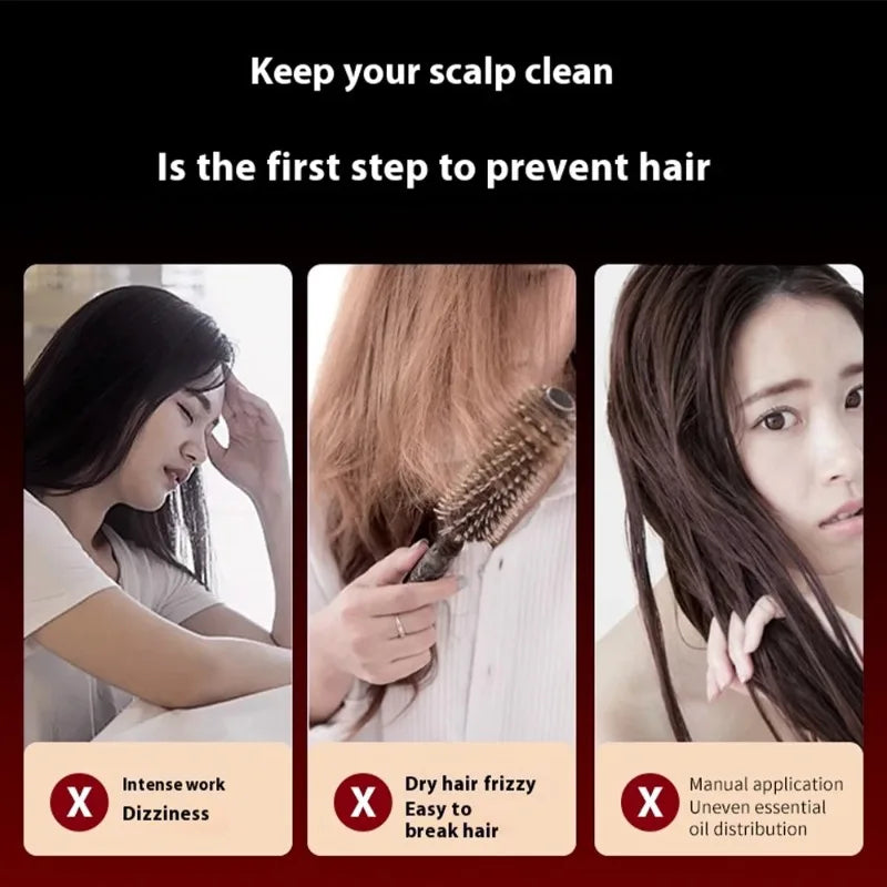 Electric Vibration Comb Red Light Anti Hair Loss Scalp Massager Oil Qme