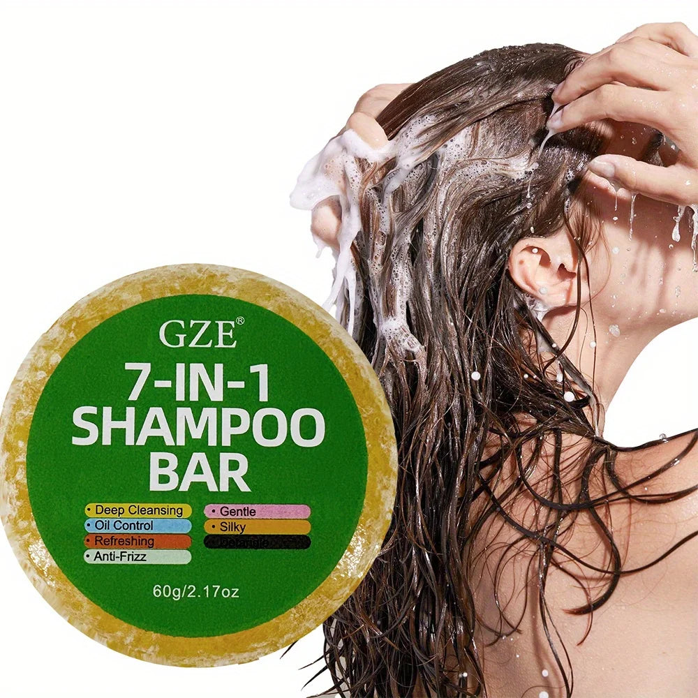 10 PACK Family Set GZE 7-IN-1 Shampoo Bar Deep Cleansing Gentle Oil Control Silky Refreshing Detangle Anti-Frizz Qme Anti-Itching