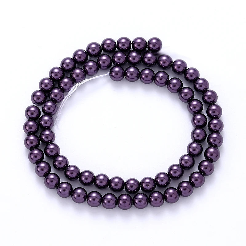 6mm Round Glass Pearl Beads Glass Round Tiny Craft Loose Spacer Beads for DIY Craft Necklaces Bracelets Jewelry Making Qme Color 3 6mm-70pcs