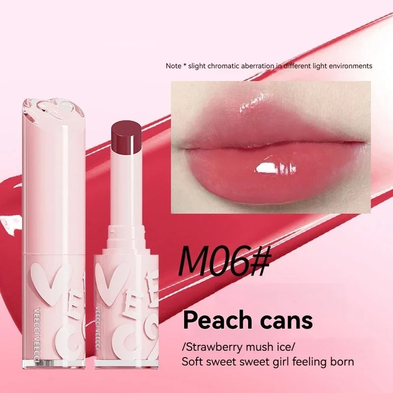 Long lasting Makeup Water Mirror Lip Non Sticky Long Lasting Natural Shine Glaze Moisturizing Essence Solid Lip Honey Qme canned peaches