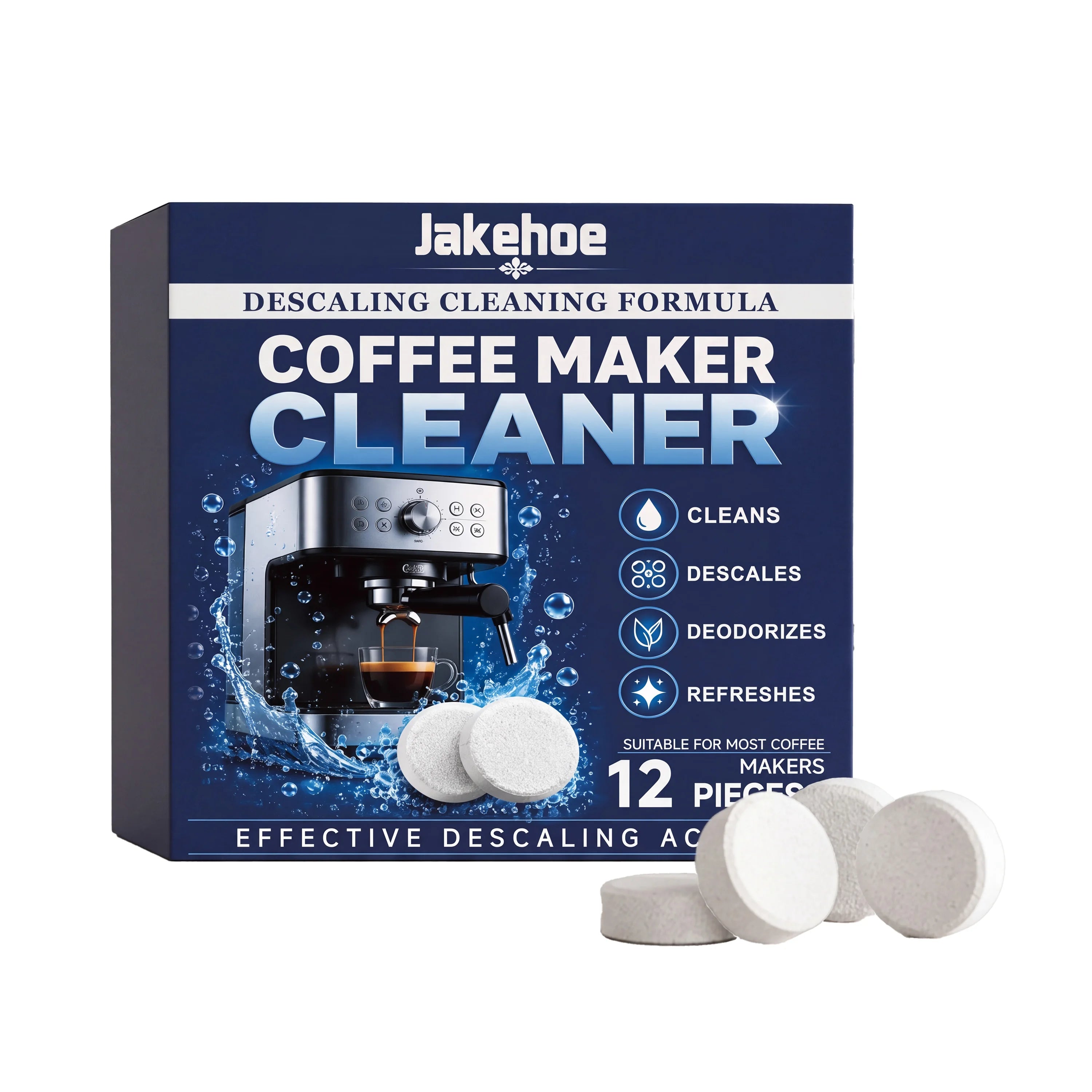 Coffee Maker Descaling Tablets Remove Dirt Restore Shiny Deodorize Maintain Stable Coffee Brewing Flavor Coffee Machines Cleaner Qme 12pcs Boxed