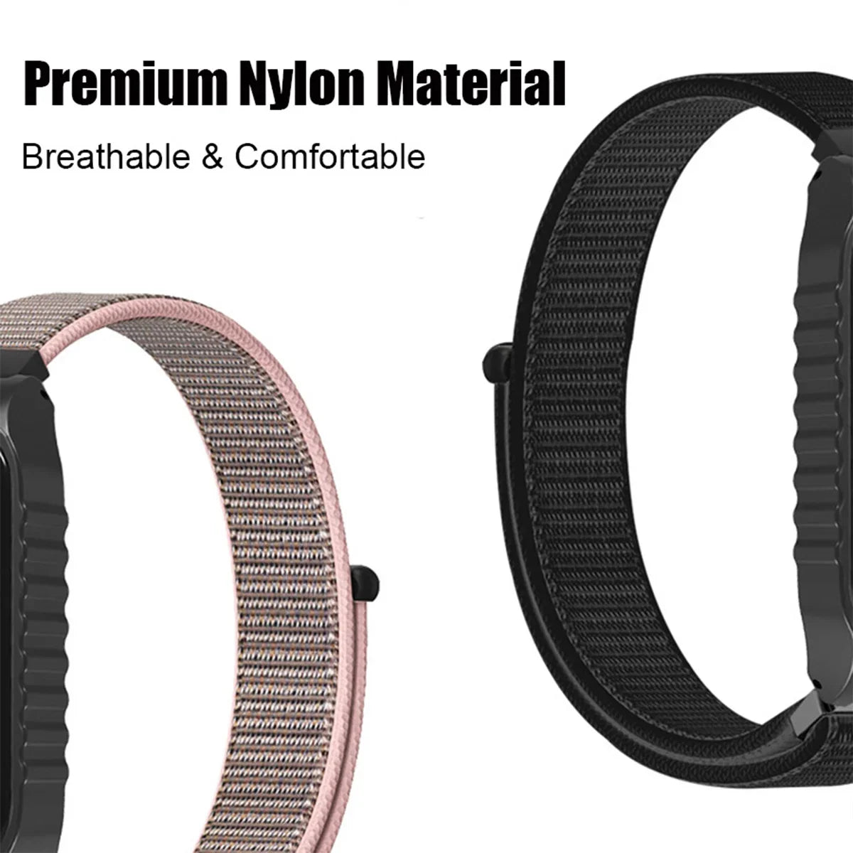 For Xiaomi Smart Band 8 Active Strap Nylon Loop Wristband Bracelet For Mi Band 8 Active Smart Watch Band Correa Belt Accessories Qme