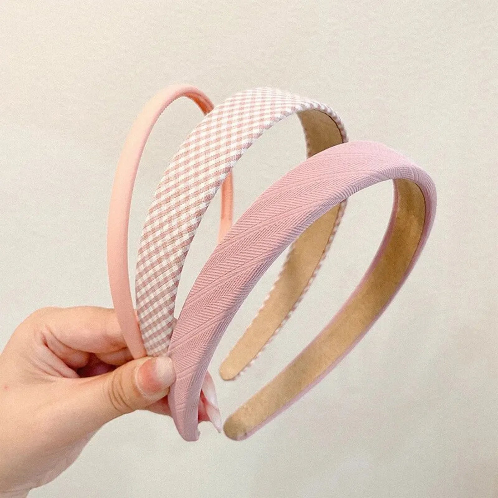 3pcs Set Fashion Headbands for Women Girls Pearl Hair Bands Versatile Simple Hairband Hair Hoop Hair Accessories Headwear Qme Pink