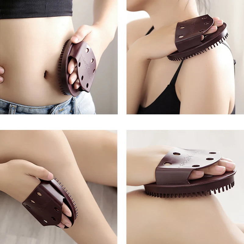2 Brown Body Massage Brushes Meridian Stimulation Home Salon Beauty Qme