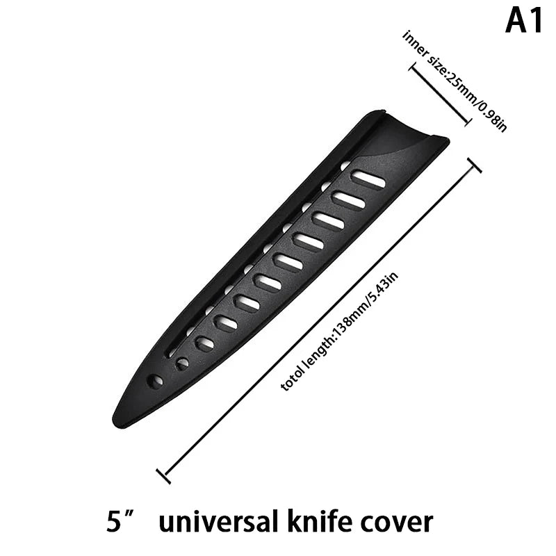Kitchen Knife Sheath Black Plastic Knife Covers Knife Blade Protector Cover Edge Guards Case Boning Fruit Bread Chef Knife Tool. Qme A1