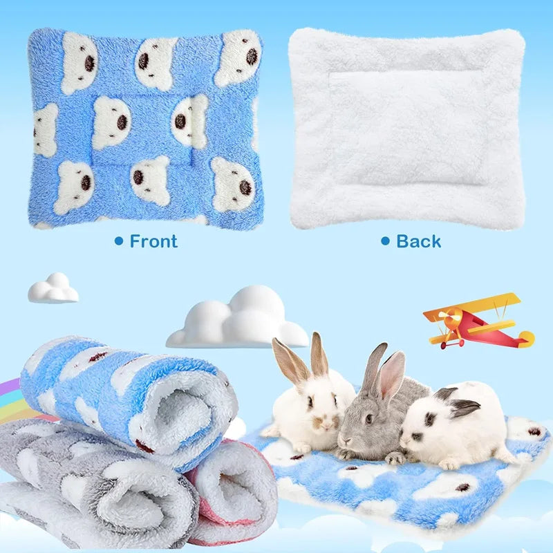 Rabbit guinea pig bed soft rabbit pad warm pad, small animal winter bed sleeping pad, suitable for indoor pet pads Qme