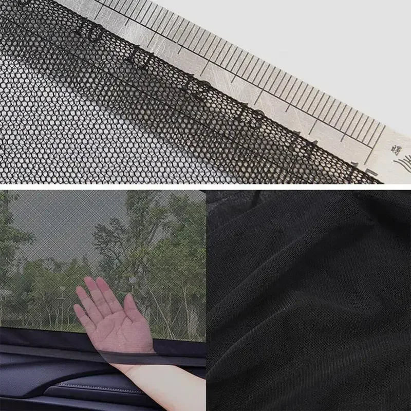2pcs Car Rear Side Window Sunshade UV Protect Shield Mesh Prevent Mosquito Sunshine Privacy Protection Foldable Curtain Qme