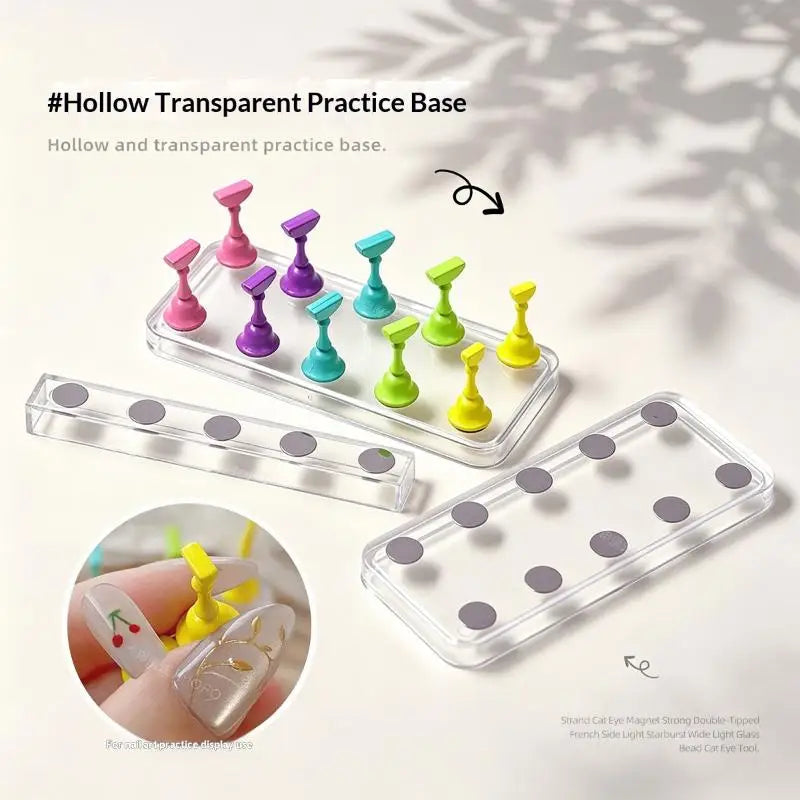 Nail Tips Magnetic Stand 1 Display Practice UV Gel Polish Perfect Art Qme