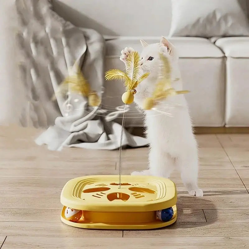 Feather Pets Self Entertainment Training Toy Interactive Cat Puzzle Qme