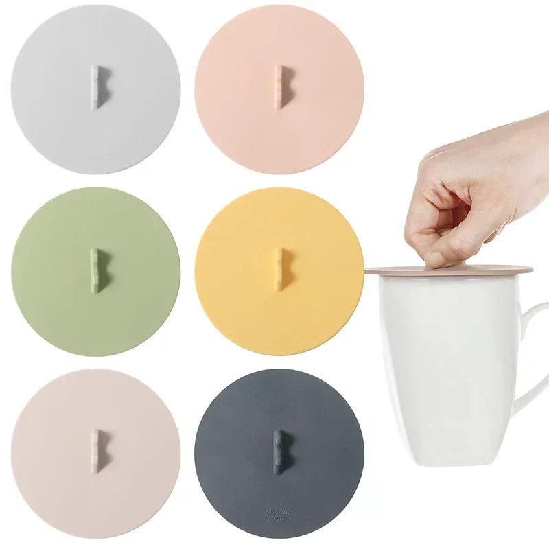 Creative Silicone Cup Cover Anti-overflow Suction Cap For Ceramic Glass Mug Bowl Heat-resistant Sealed Lids Cover Tea Coffee Lid Qme