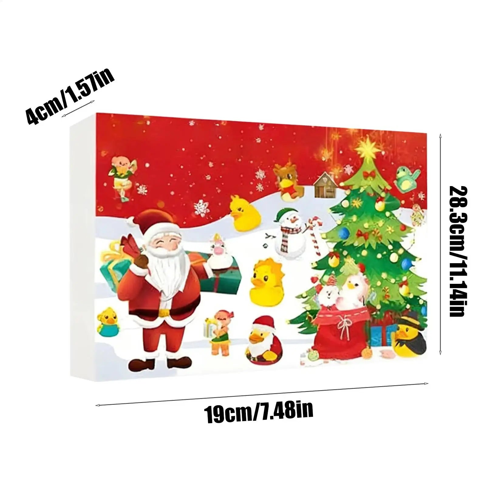 Duck Ornament Advent Christmas Calendar 2D Acrylic Decorations 24 Qme