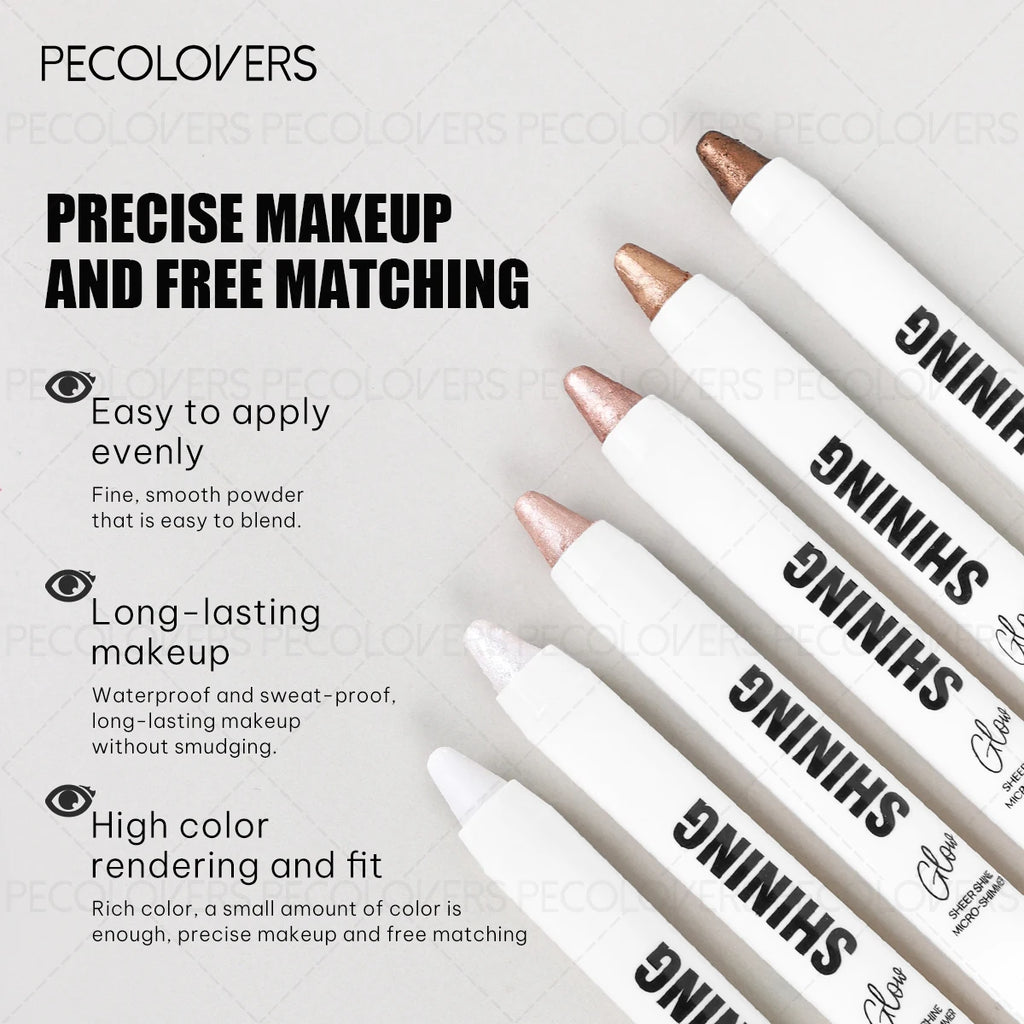 Pearl Shimmer Eyeshadow Pencil Chunky Glitter Sunset Gold Brown Qme