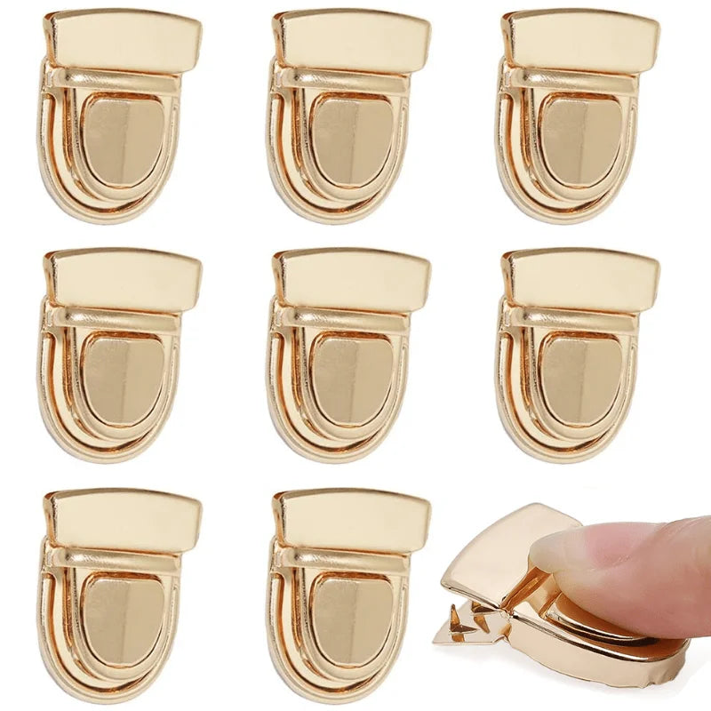 Metal Turn Lock Clasp, Gold Purse Locks for DIY Handbag, Bag Hardware Accessories, Metal Lock for Handbag Qme