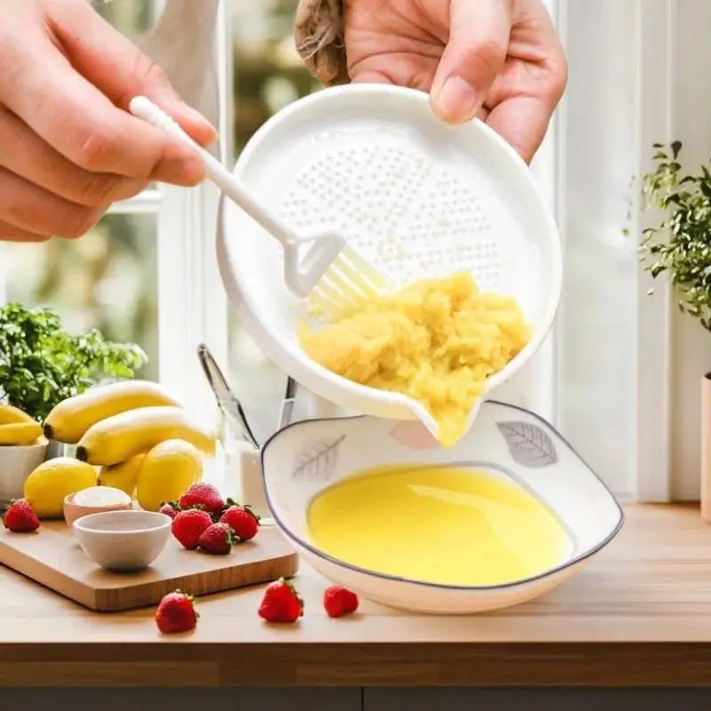 White Simple Ceramic Ginger Grater Tool Hand Grinder Garlic Masher Qme