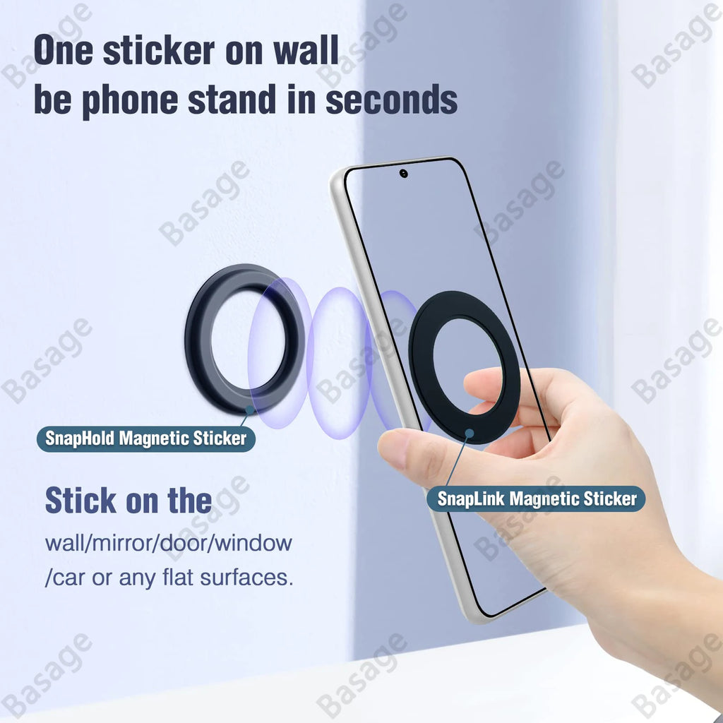 Magnetic Ring Holder For iPhone 14 13 12，Magnet Wall Mobile Phone Holder Magnetic For MagSafe，Car Phone Stand，Sticker Stand Qme