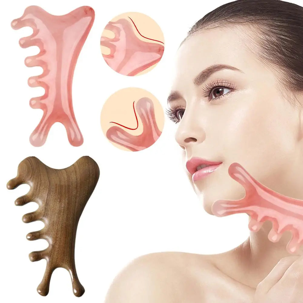 New Guasha Beautiful Massage Beeswax Scraping Massage Scraper Face Massager Acupuncture Gua Sha Eye Face Board SPA Massage Tool Qme