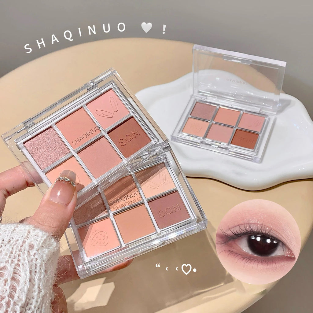SHAQINUO Six-color Eyeshadow Palette Matte Earth Colors Brightening Qme