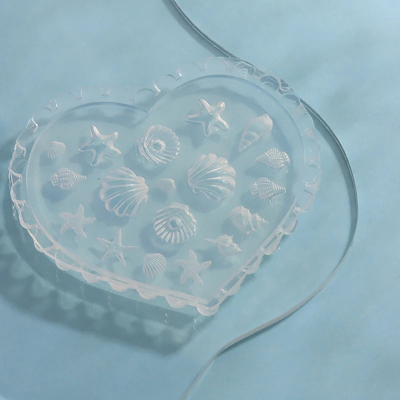 Nail Art Soft Silicone Mold Shell Conch Molds 3D Carved Ocean DIY Qme A