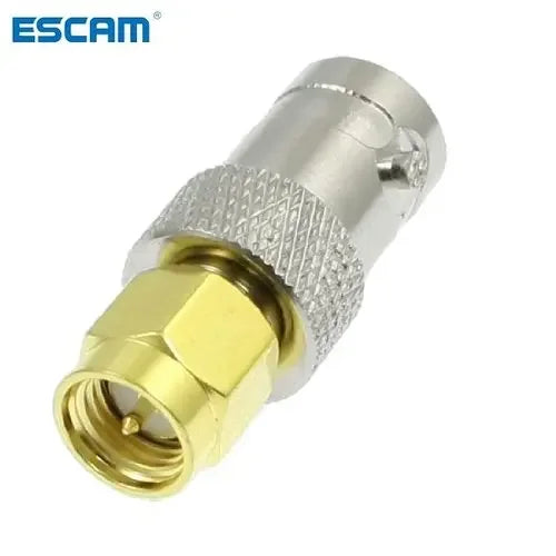 Hot New Gold Tone Metal SMA Male to Silver Tone BNC Female Connector Adapter Qme