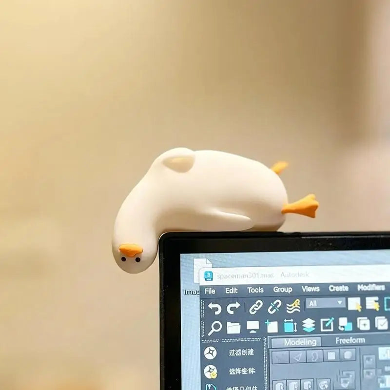 Cute Duck Decorative Bookend Non-slip Resin Book Holder Home Qme