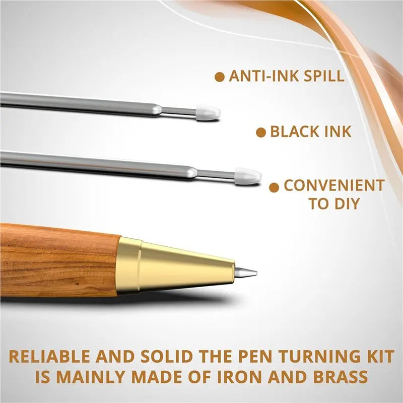 A02F-Pen Kits For Woodturning 20 Pack 20 Pen Covers-Pen Making Tools With Black Ink Pen Making Kit Slimline Pen For DIY Coppe Qme