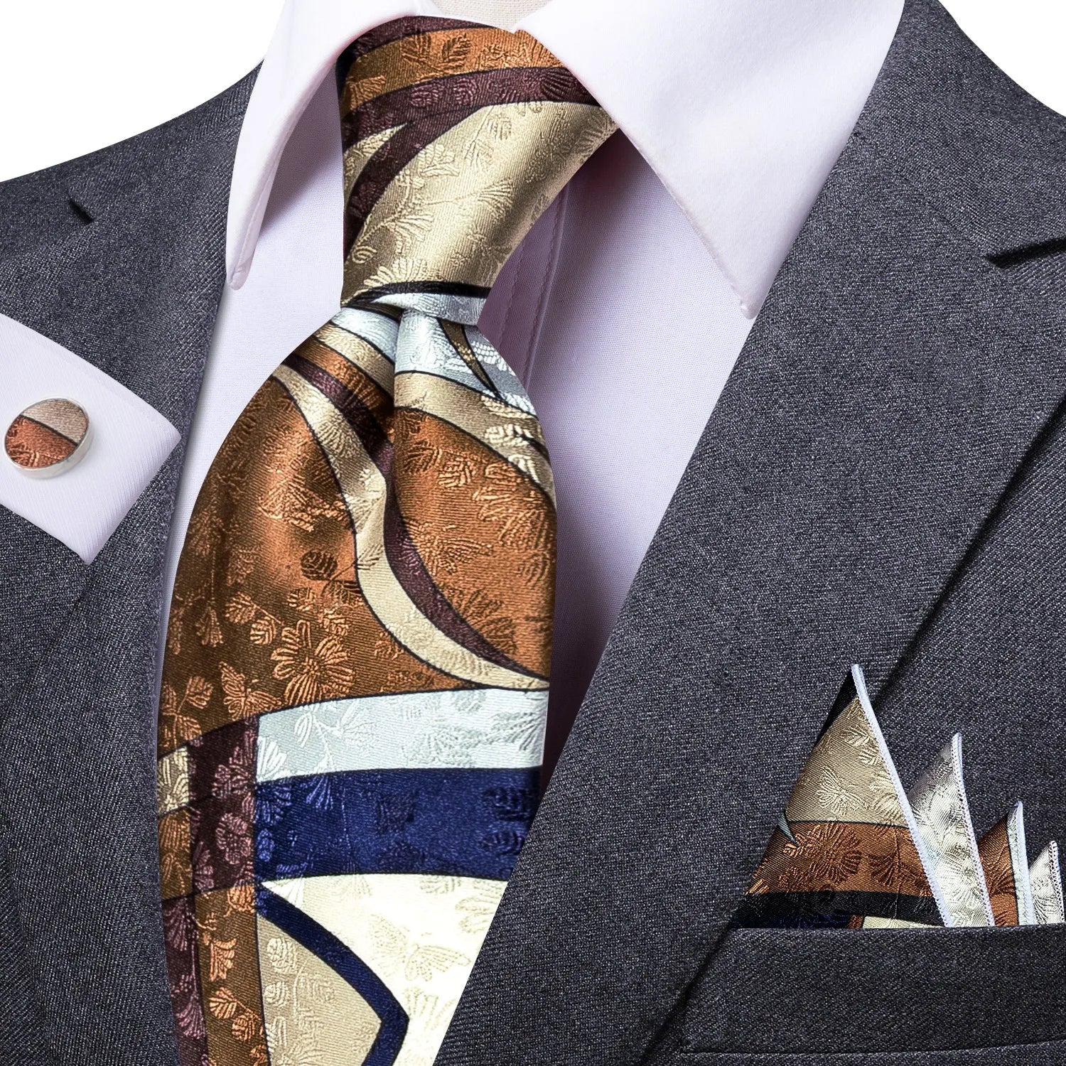 Men's Tie Pocket Square Colorful Striped Business Collection Formal Qme DPT-LDSN0011