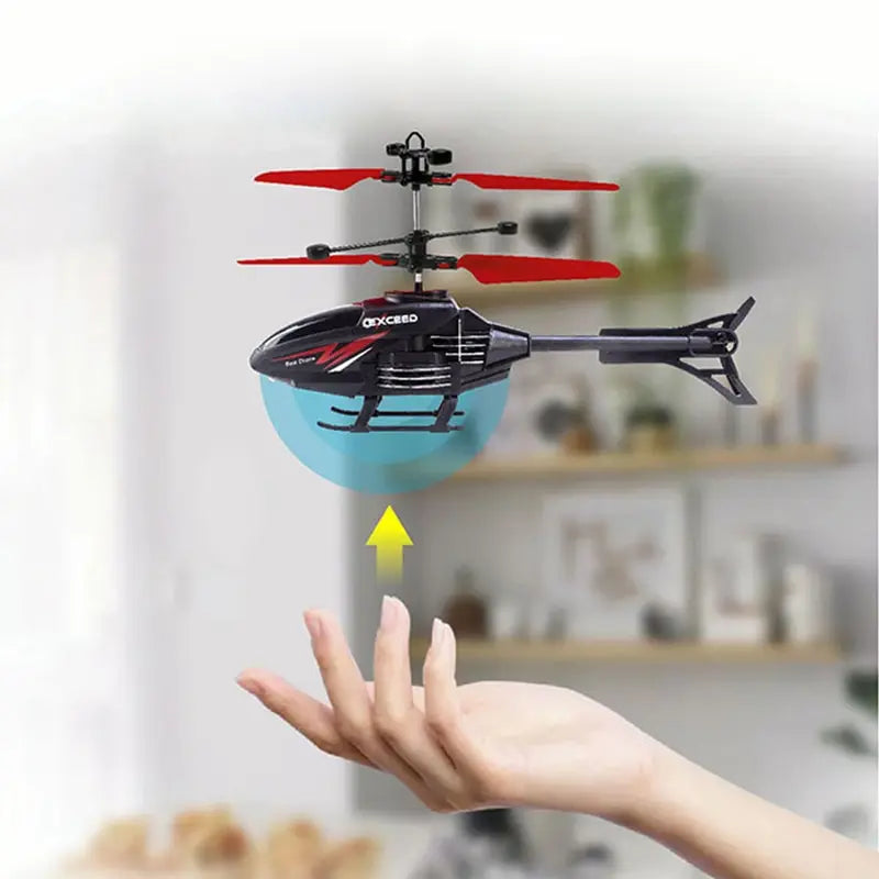 2 Channel Gesture Control Suspension Helicopter RC Remote Induction Aircraft With Charging LED Light Kids Toy for Boys Qme