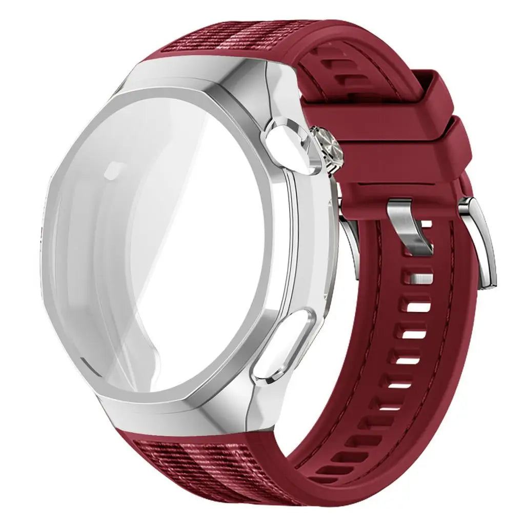 TPU Case+strap Huawei GT6 Soft Silicone+nylon Woven Bracelet Band