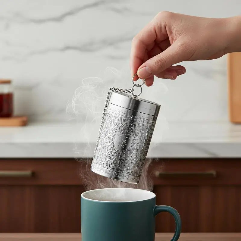 316 Stainless Steel Tea Infuser With Ultra Fine Mesh Extender Chain For Home Office Travel Brewing Loose Leaf Tea Qme