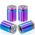 4PCS Bullet Shell Tire Valve Stem Caps, Aluminum Alloy Car Air Stem Cap for Cars, SUV, Trucks, Bikes, Motorcycles, Bicycles Qme 4pcs