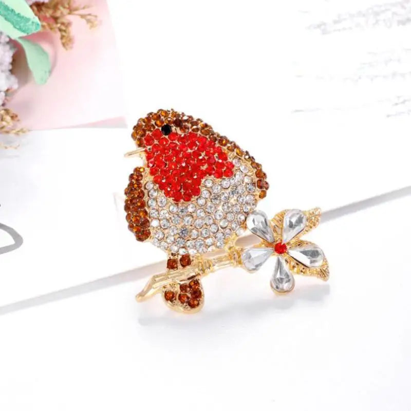 Fashion Luxury Rhinestone Animal Bird Brooches Women Clothing Coat Qme