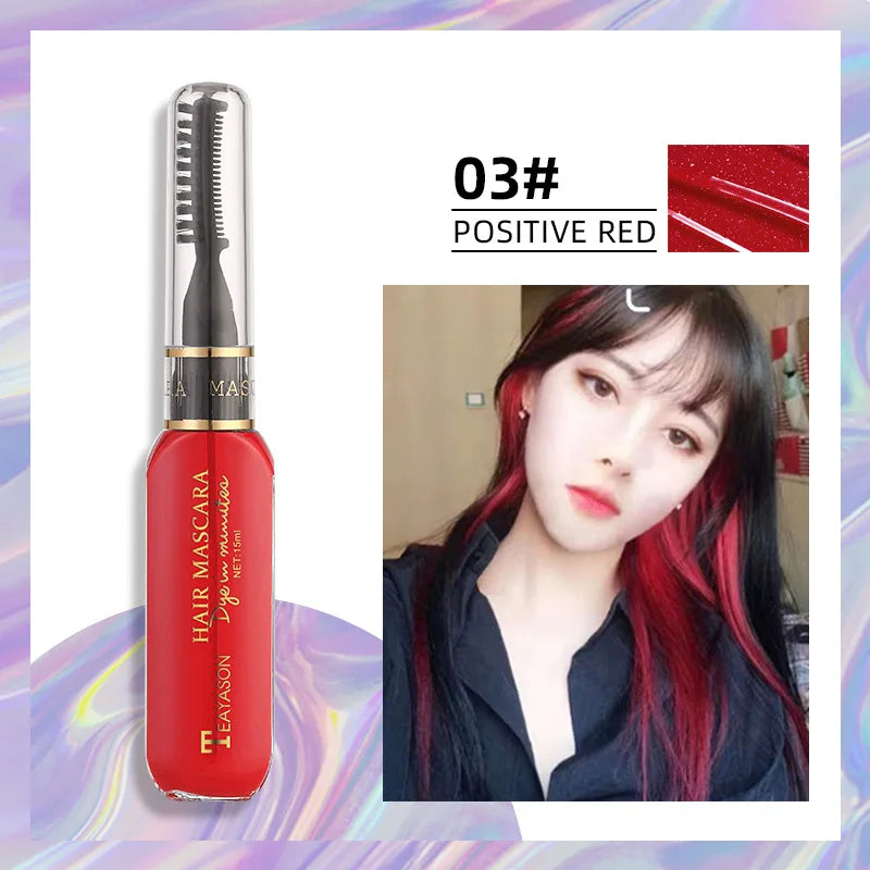 Disposable Hair Colour Dye Temporary Hair Dye Mascara Dual Purpose Washable Hair Coloring Cream DIY Dying Hairstyle Supplies Qme 3