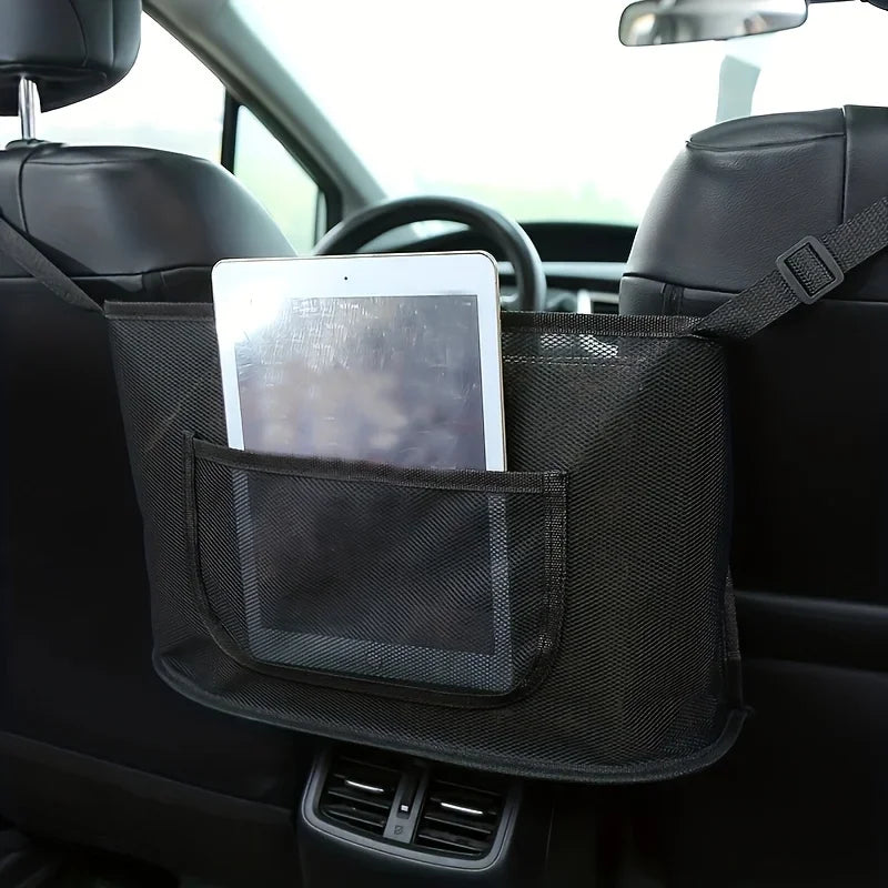 Maximize Your Car's Storage Space with this Large Capacity Car Seat Net Pocket! Qme