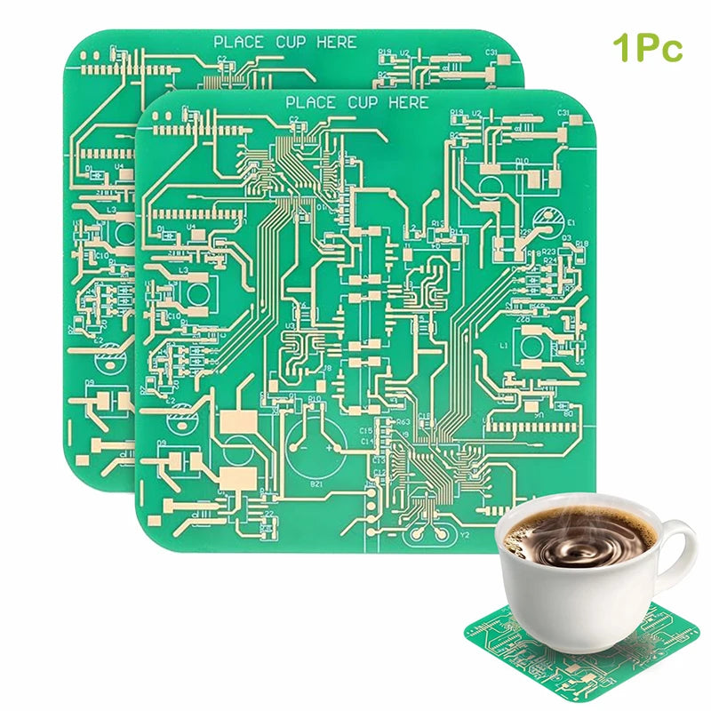 Creative Circuit Board Coaster Drinkware Accessories Personalized PCB Qme A5 1pc